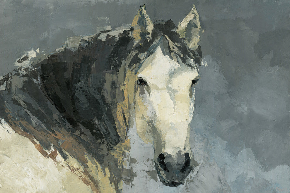 "Dark-Haired Horse" Painting Print on Wrapped Canvas, 60"x40"