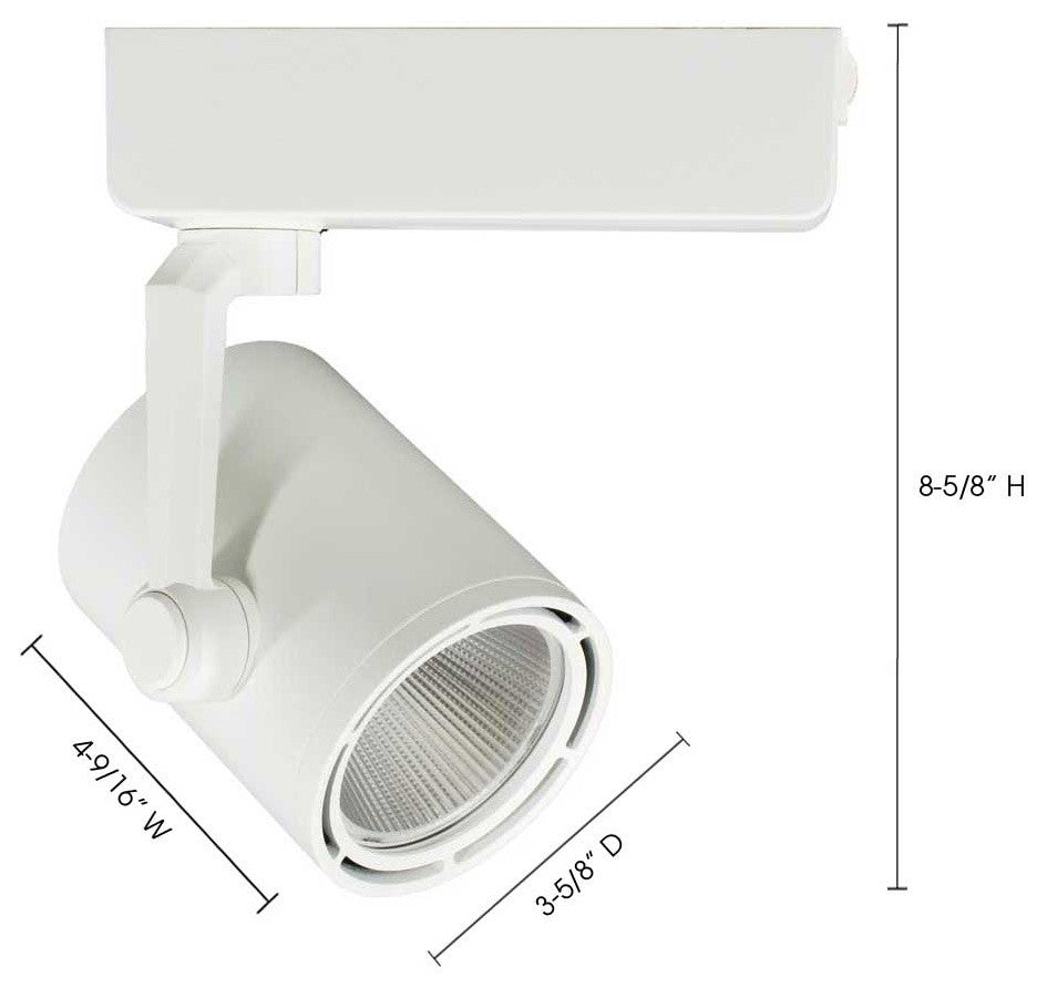 JESCO 1-Light COB LED H Track Head Fixture 20 Degree Beam Angle 3000K, White