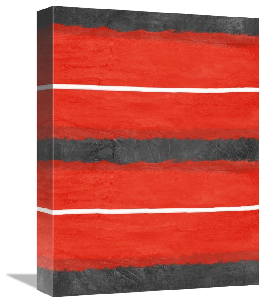 "Grey And Red Abstract 3" Fine Art Print