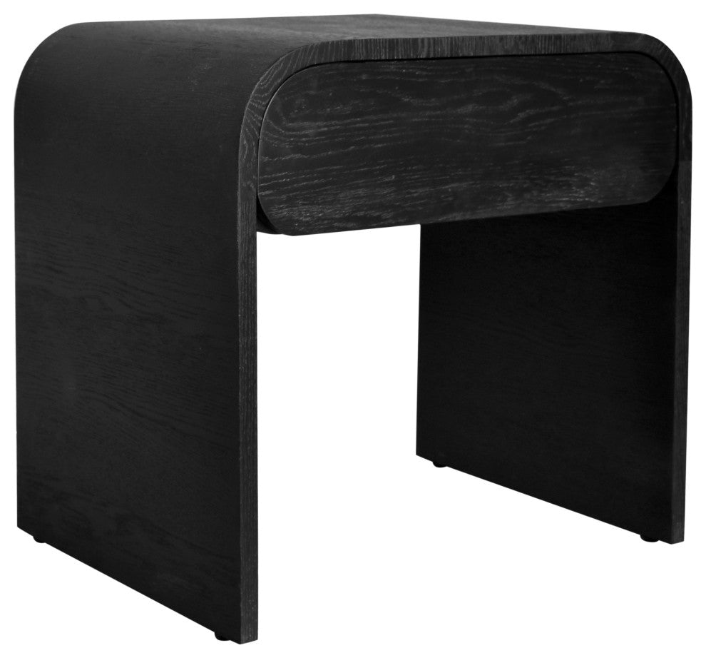 Meridian Furniture Cresthill Nightstand, Black Oak Wood