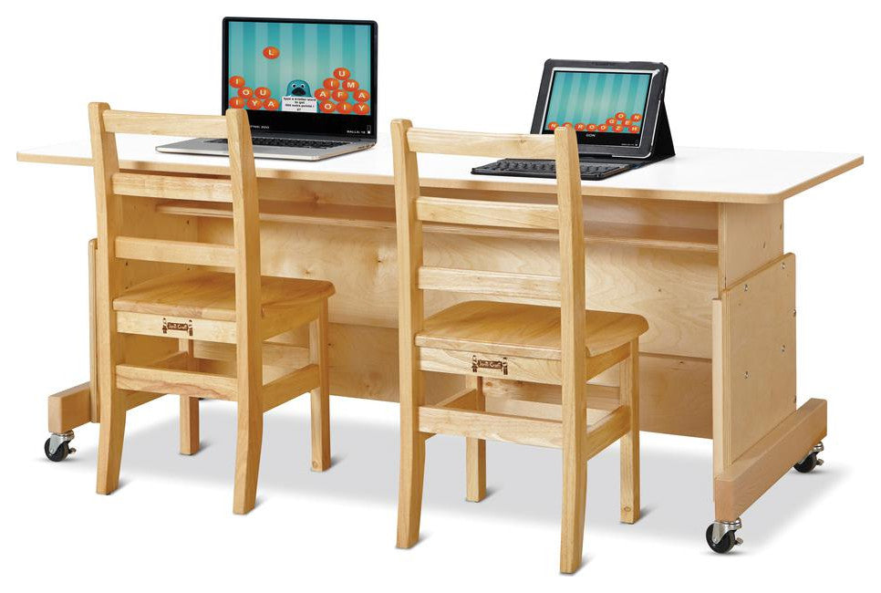 Apollo Double Computer Desk - White Top