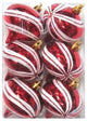 Red And White Onion Ornament With Spiral Design 6 Pack