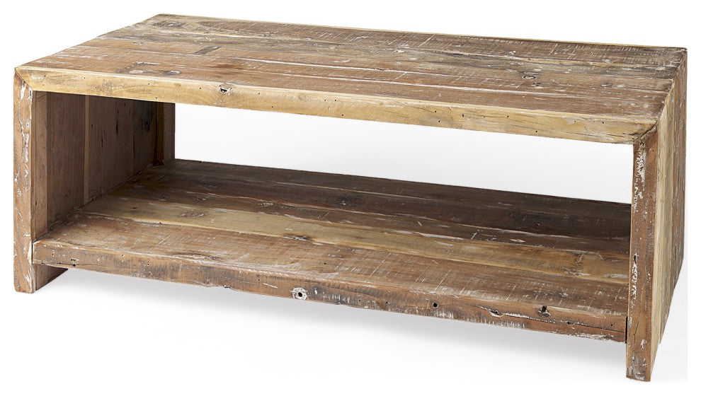 Light Brown Solid Wood Coffee Table
