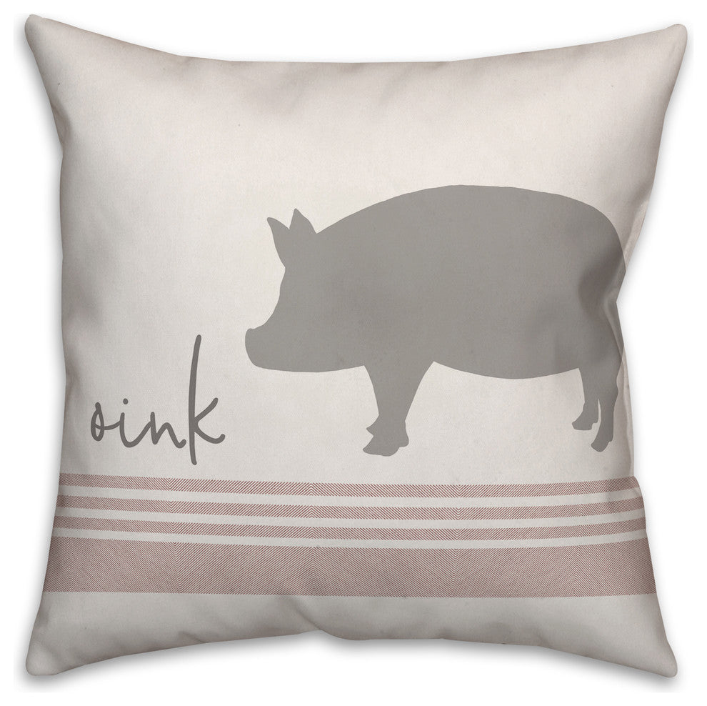 Oink Pig 26x26 Throw Pillow