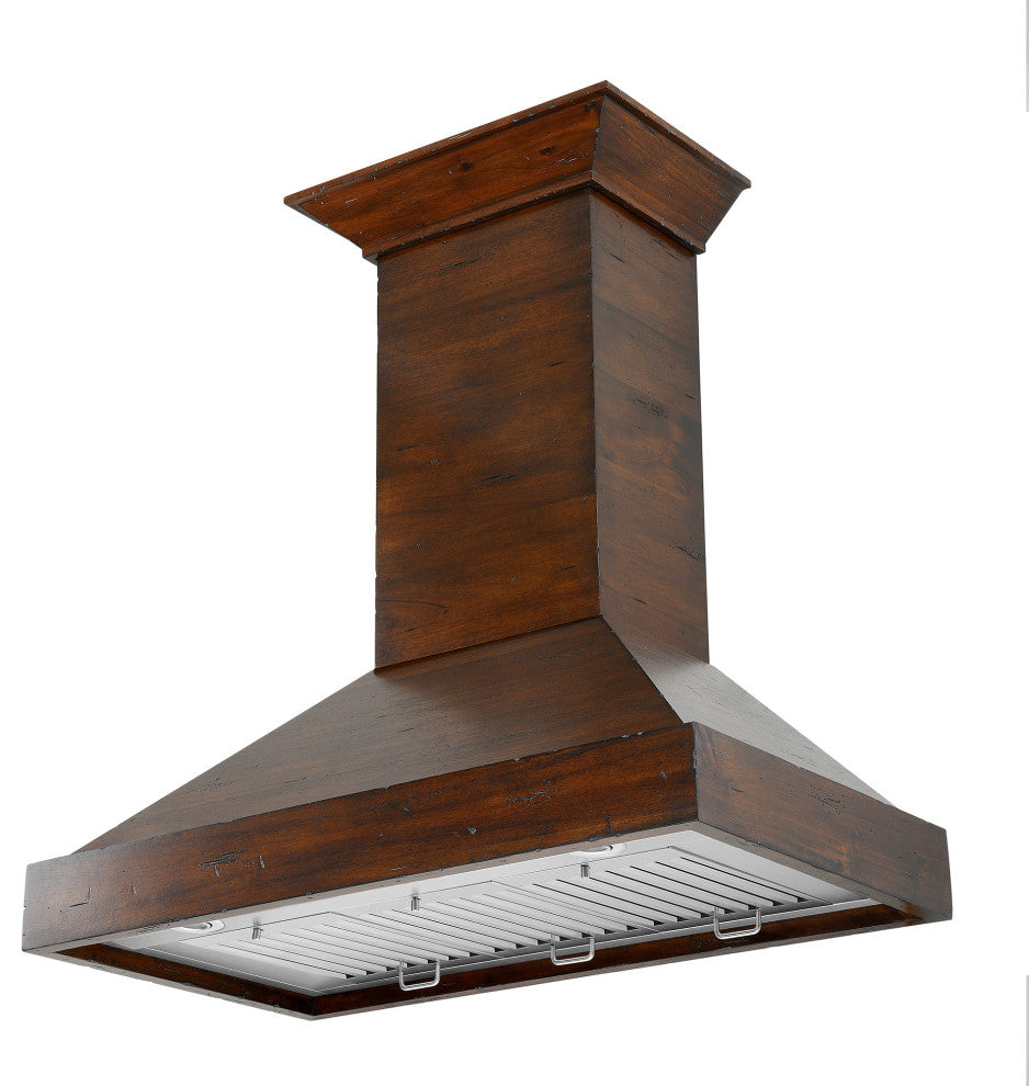 ZLINE 48 in. Wooden Wall Mount Range Hood, Walnut Includes Motor, KBRR-48