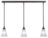 3 Light Mini Pendant, 5.5" Frosted Crystal Glass