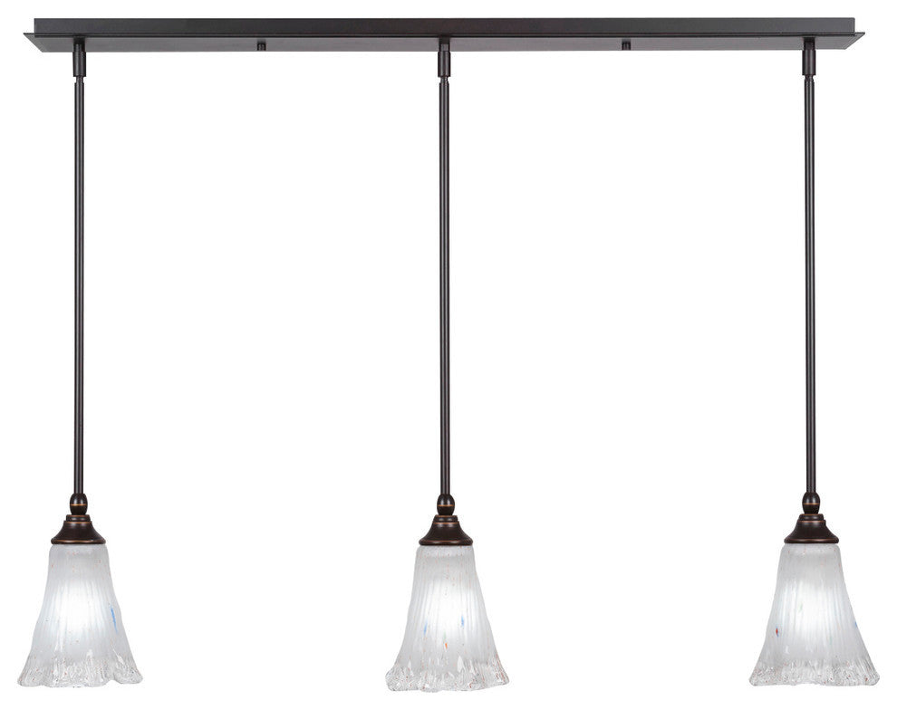 3 Light Mini Pendant, 5.5" Frosted Crystal Glass