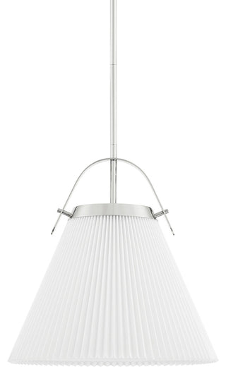 Aldridge 1-Light Pendant, Small, Polished Nickel Frame, Off White Shade