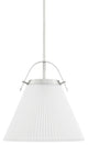 Aldridge 1-Light Pendant, Small, Polished Nickel Frame, Off White Shade