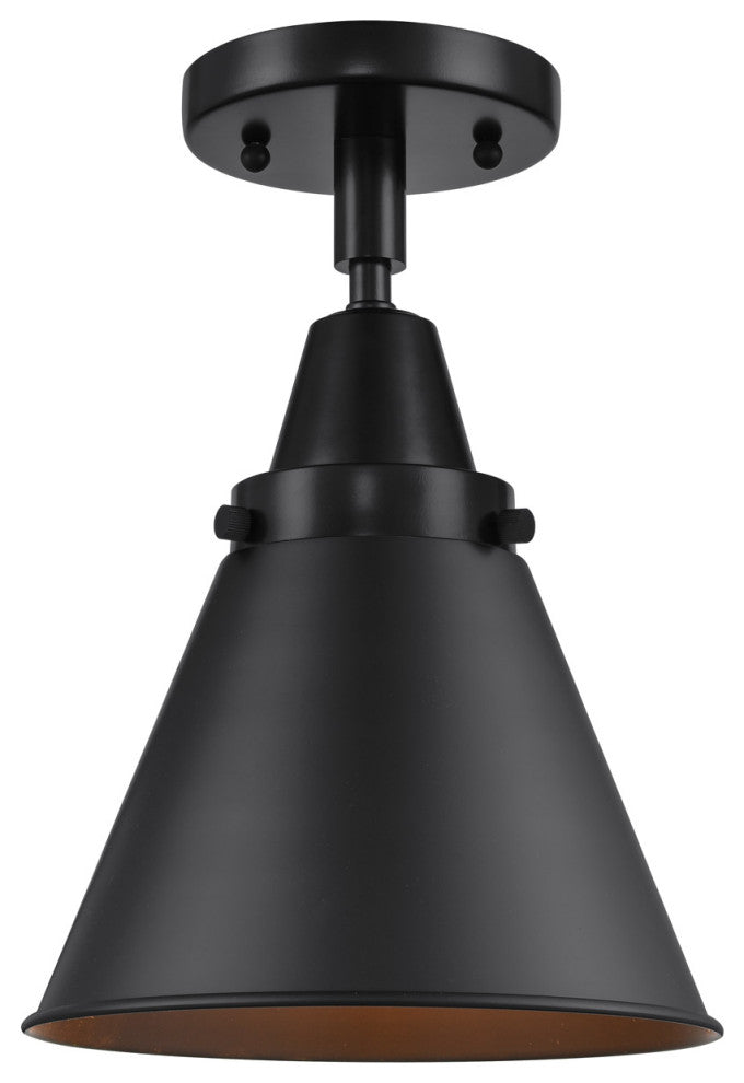 Innovations 447-1C-BK-M13-BK 1 Light 8" Flush Mount, Matte Black
