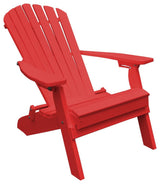 Poly Folding and Reclining Adirondack Chair, Bright Red
