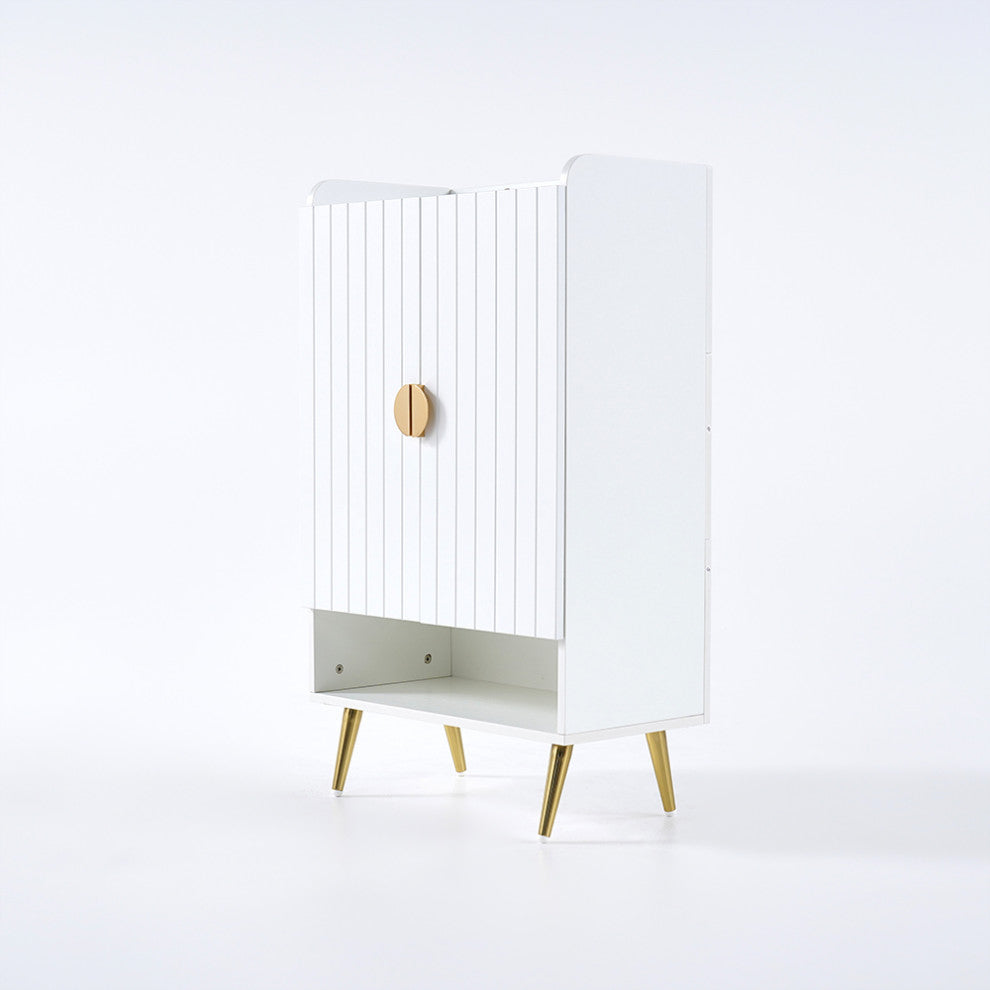 Yellar Nordic Shoe Storage Cabinet 5 Shelves Entryway Shoe Cabinet, White