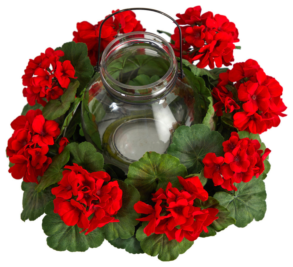16" Artificial Geranium Candelabrum