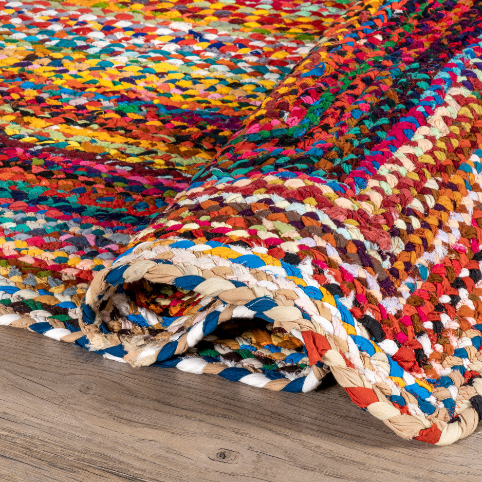 Nuloom Casual Handmade Braided Cotton Area Rug, Multicolor 6'x9'