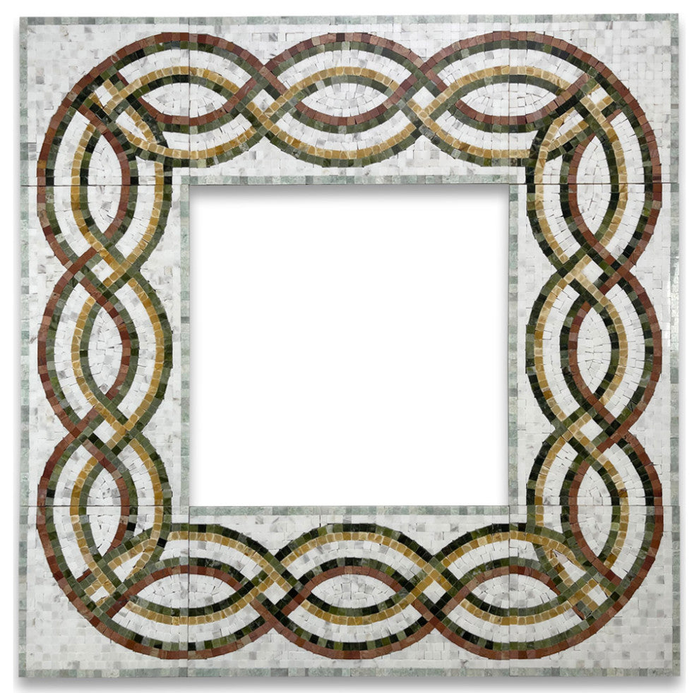 Rainbow Colorful 7.9x15 Marble Mosaic Border Listello Tile Polished, 1 piece
