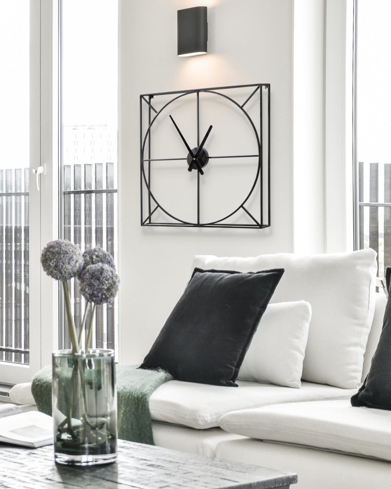 Willet Wall Clock, Black, 22"x22"