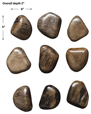 Uttermost Pebbles Walnut Wood Wall Decor, S/9