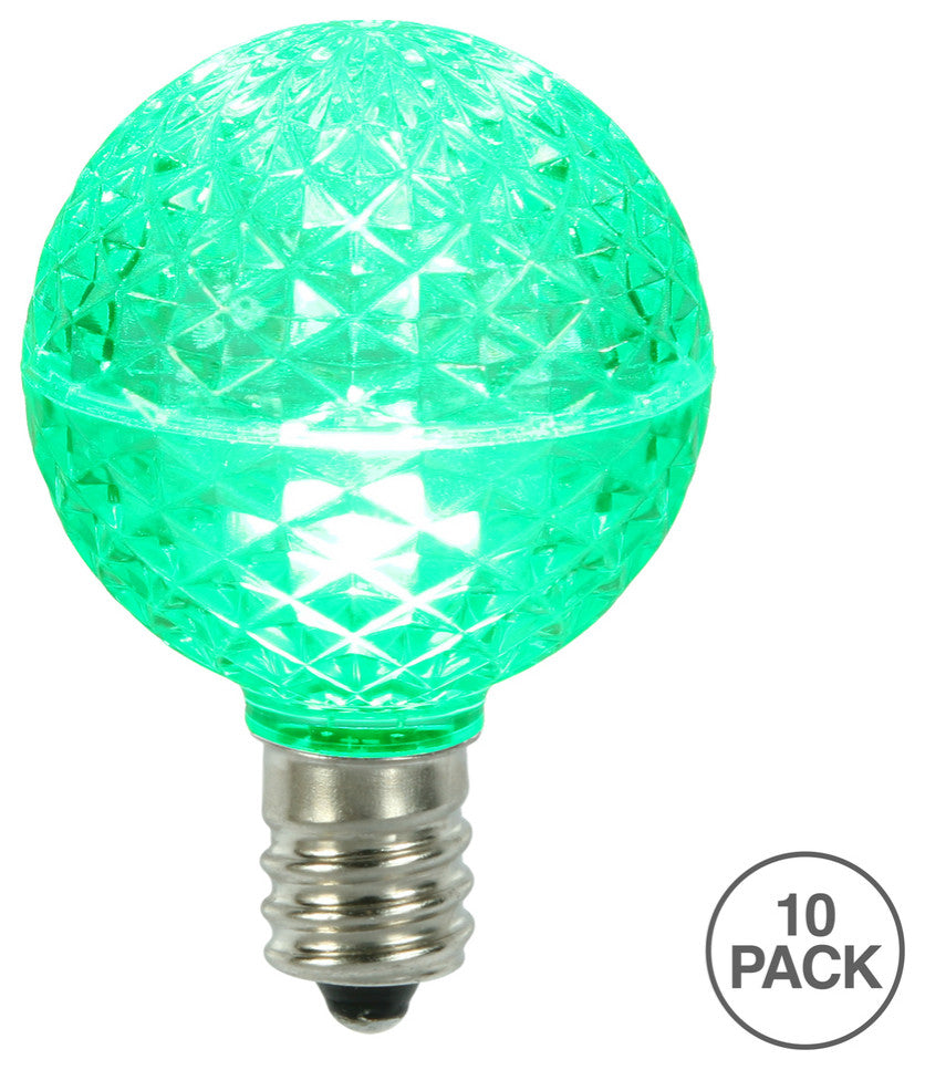 G50 Faceted Led Green Bulb E17 .45W 10/B