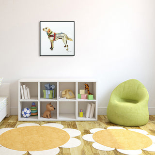 "Yellow Lab" Printed Wall Art Framed With Black Anodized Aluminum