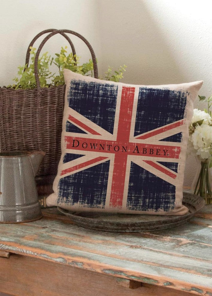 18" Downton Abbey British Union Jack Decorative Square Throw Pillow