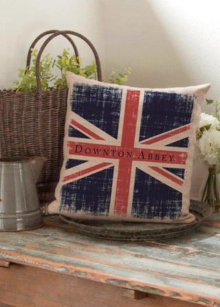 18" Downton Abbey British Union Jack Decorative Square Throw Pillow