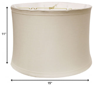 15" Snow Drum Trimmed Linen Lampshade