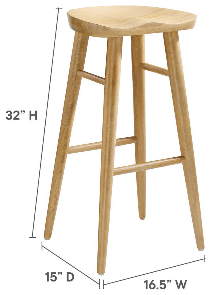 Saville Backless Wood Bar Stools - Set of 2