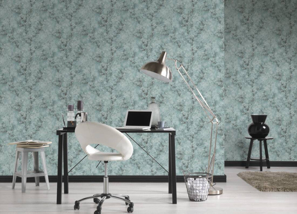 Sample, Floral Textured Wallpaper Featuring Tree Branches And Leaves, 374203