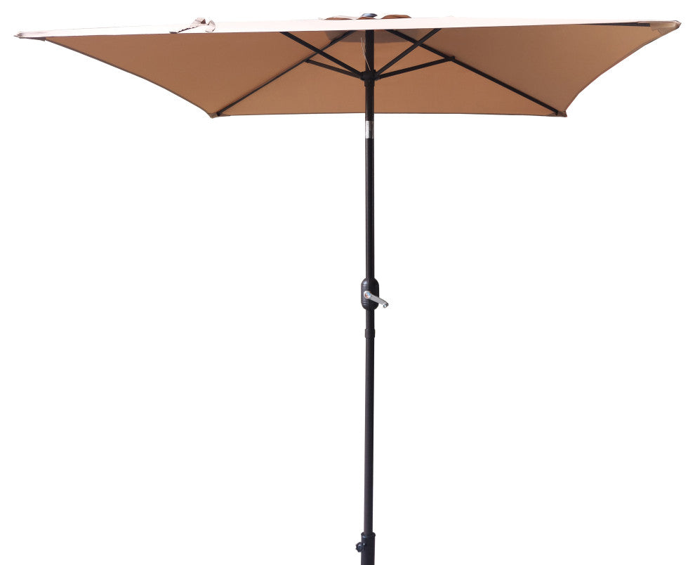Davee 6.5' Square Market Umbrella With Stand/Base, Tan