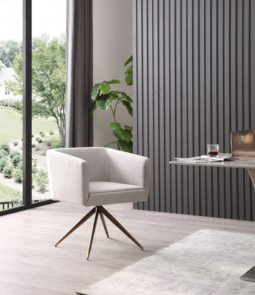 Modrest Riaglow Contemporary Light Grey Fabric Dining Chair