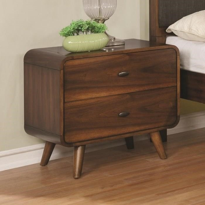 Coaster Furniture Robyn Mid-Century Modern 1 Drawer Nightstand in Dark Walnut