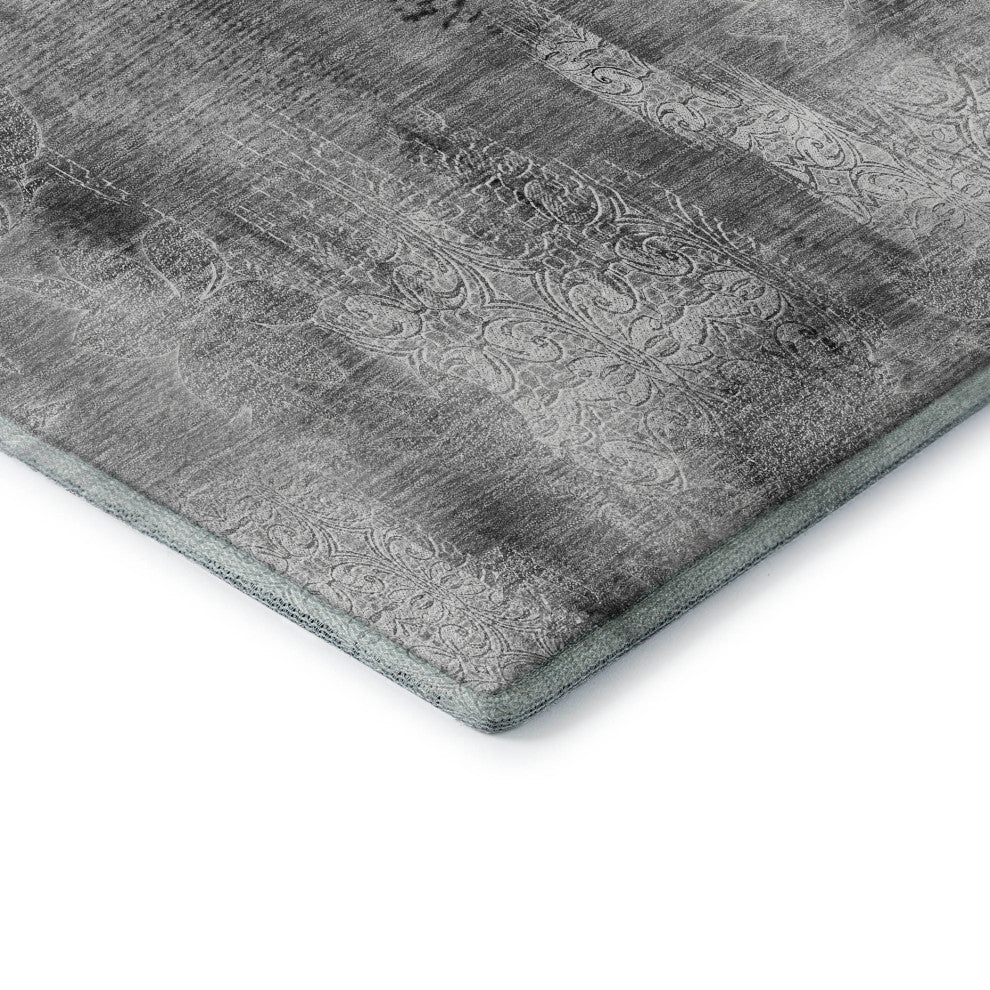 Premium Machine Washable Mayfield AMF537 Gray 8' x 8' Round Rug