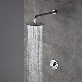 CASAINC 10" Round Wall Mounted Rainfall Luxury Shower System Kit, Chrome
