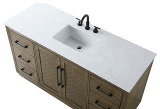 Home Living 60" Single Bathroom Vanity, Hazel Oak