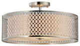 Spencer Collection, Double Shade, Satin Nickel, Semi Flush, LED