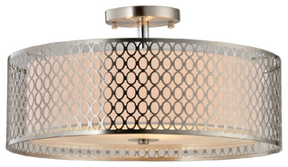 Spencer Collection, Double Shade, Satin Nickel, Semi Flush, LED