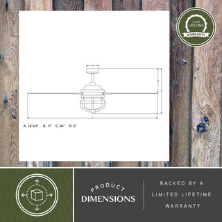 Barnes Matte Black Modern Farmhouse Indoor-Outdoor 54-in. Ceiling Fan Light Kit, Matte Black and Rustic Oak