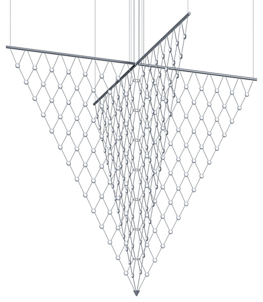 Sonneman 1885.C Constellation Galaxy Matrix 4 Light 78"W LED - Bright Satin