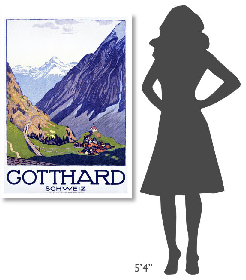 "Gotthard / Schweiz" Digital Paper Print by Emil Cardinaux, 33"x46"