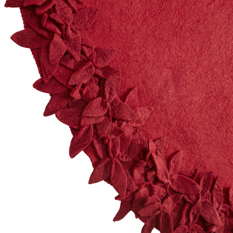 Overlapping Flowers Christmas Tree Skirt in Maroon