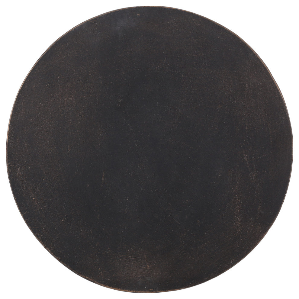 Woodrise Outdoor Lightweight Concrete Side Table, Antique Copper