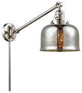 Large Bell 1-Light Swing Arm Light, 8", Polished Nickel, Glass: Silver Mercury