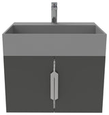 CastelloUSA Amazon 24" Wall Mounted Bathroom Vanity Set, Black, Gray Top, Brushed Nickel