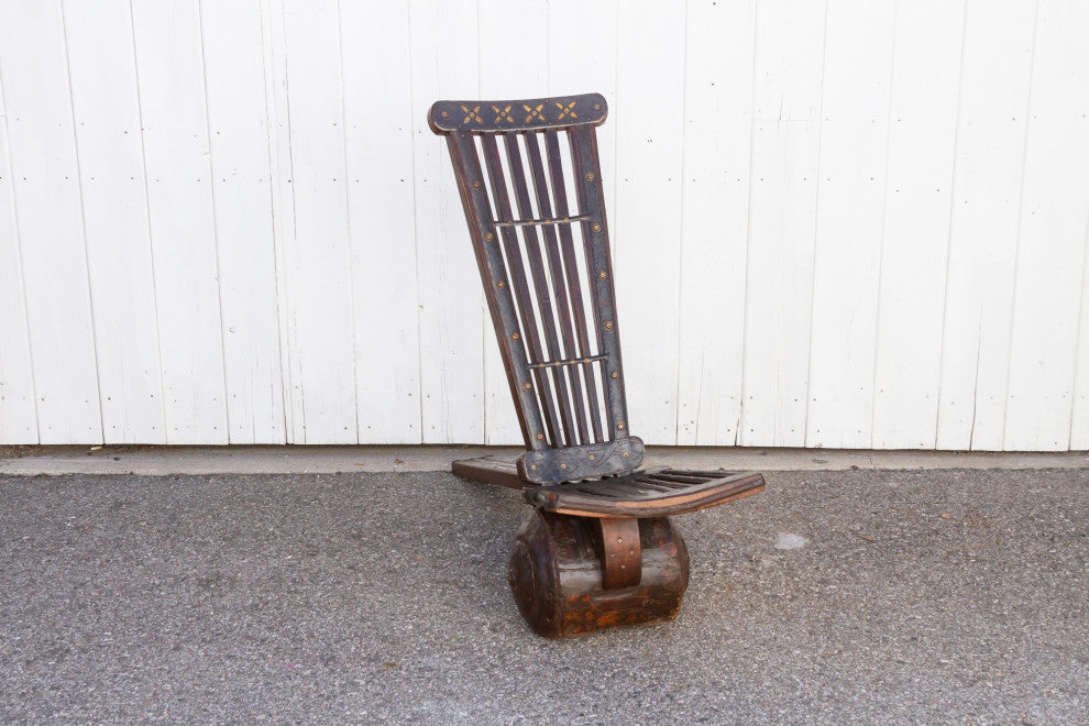 Wood and Metal Tribal Wheel Chair