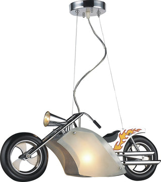 Motorcycle Light Fixture With Frosted Glass Shade