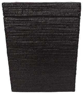 Artifacts Rattan Rectangular Hamper With Hinged Lid, Tudor Black