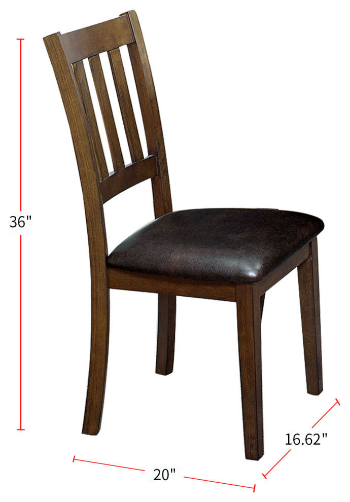 5 Piece Round Dining Table Set with with 4 Chairs, Walnut And Dark Brown