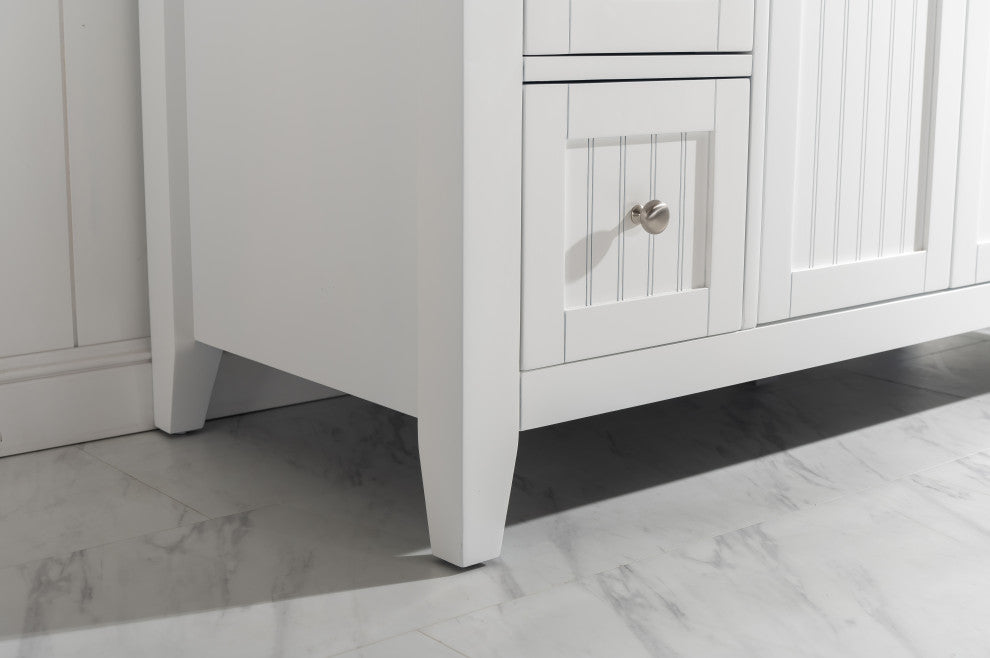 Burbank Transitional White 54" Single Vanity