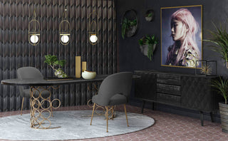 TOV Furniture Swell Dark Grey Velvet Chair