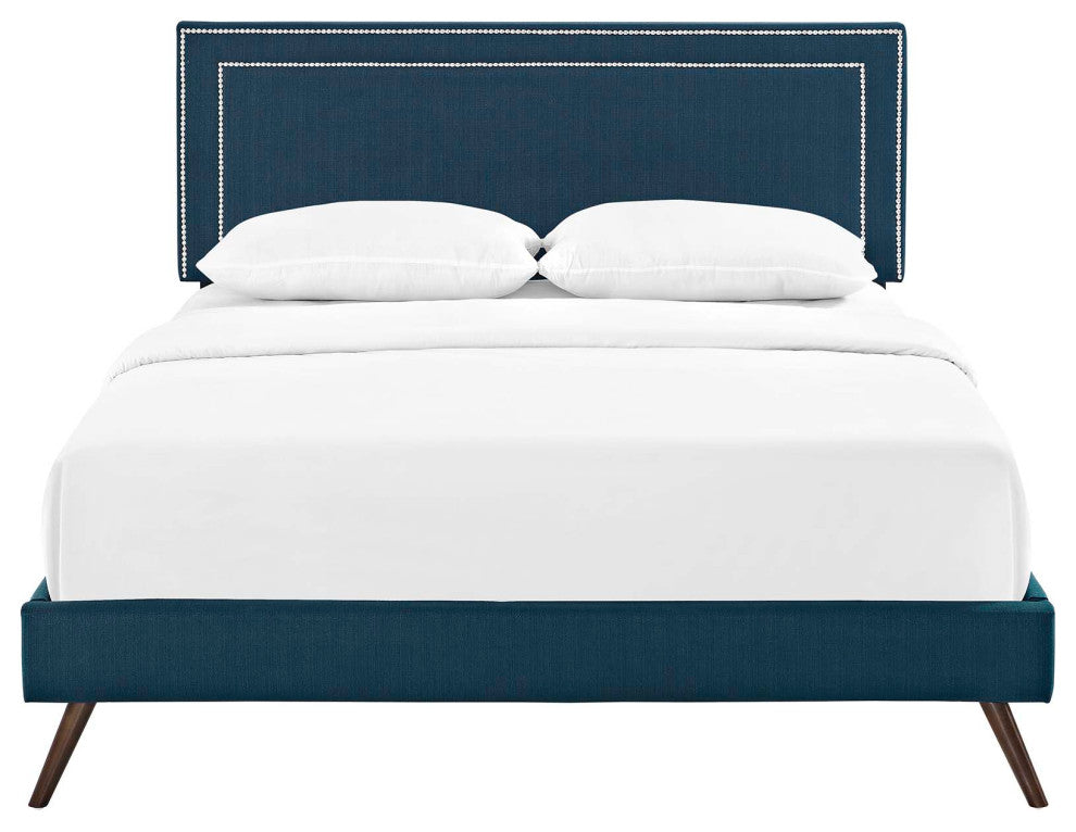 Virginia Queen Platform Bed with Round Splayed Legs